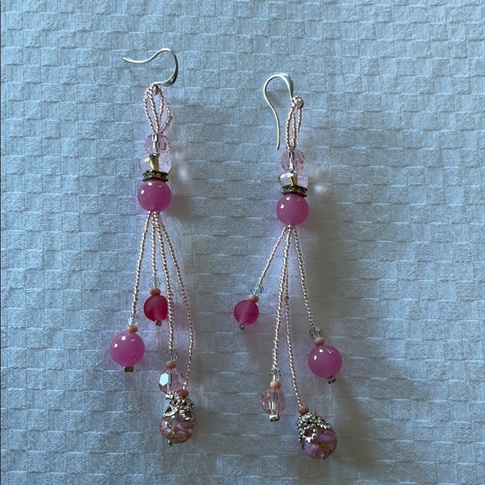 Italian Murano glass and bead earrings